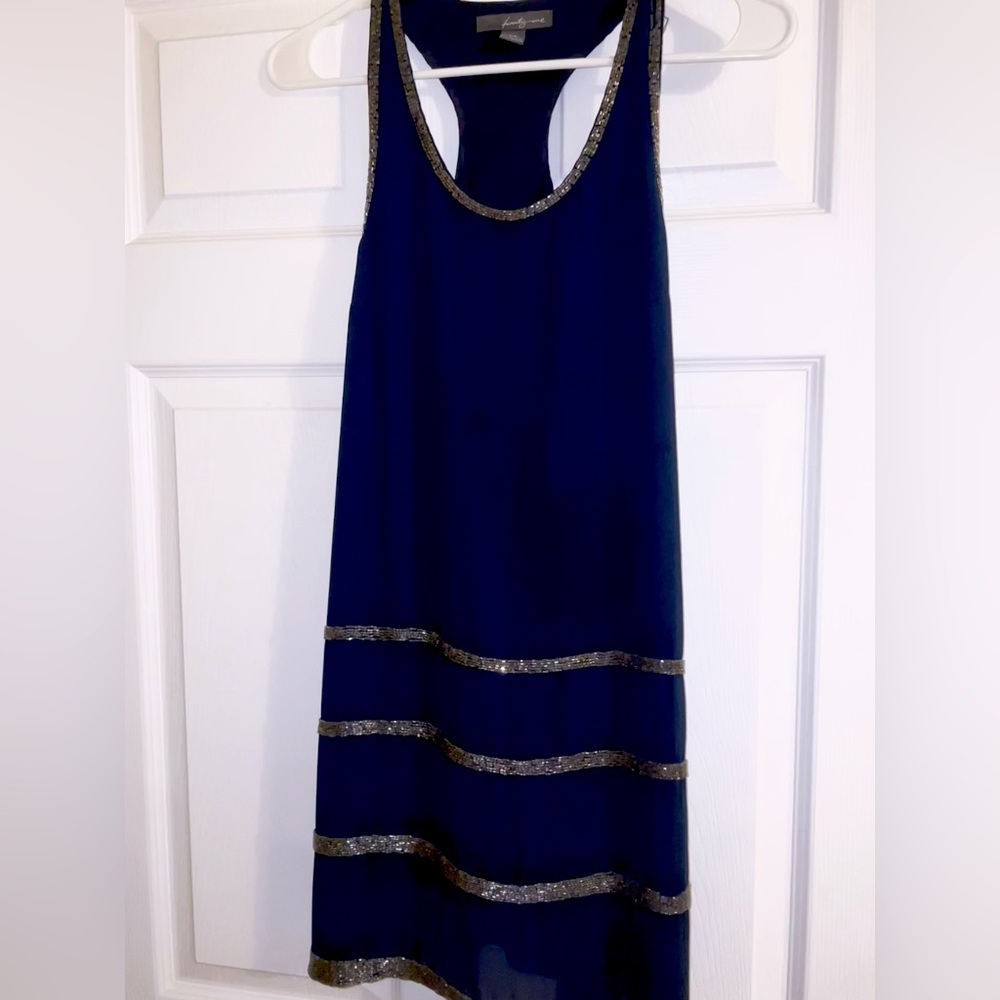 Blue beaded decal sheath dress 
Size small worn once